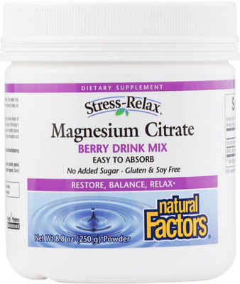 

Natural Factors Stress Relax Magnesium Citrate Drink Mix Natural Berry - 8.8 oz(250 g)