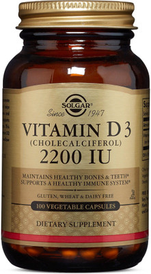 

Solgar Vitamin D3 Cholecalciferol - 2200 IU - 100 Vegetable Capsules(100 No)