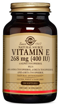 

Solgar Vitamin E D-Alpha plus D-Beta, D-Delta & D-Gamma Tocopherols, 400IU, 100 Softgels(100 No)