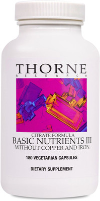 

Thorne Citrate Formula Basic Nutrients III Without Copper and Iron 180 Capsules(180 No)