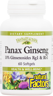 

Natural Factors HerbalFactors Panax Ginseng 60 Softgels(60 No)