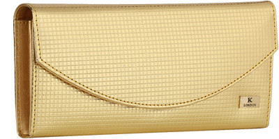 

K London Women Casual Gold Artificial Leather Wallet(4 Card Slots), Golden