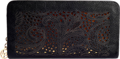

Lino Perros Women Black Artificial Leather Wallet(12 Card Slots)
