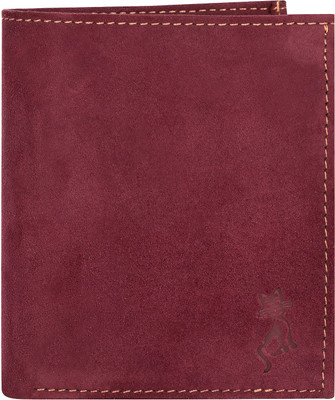 

de meow Men Maroon Genuine Leather Wallet(11 Card Slots)