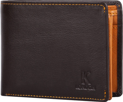 

K London Men Brown Genuine Leather Wallet(8 Card Slots)