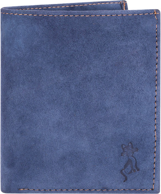 

de meow Men Casual Blue Genuine Leather Wallet(11 Card Slots)