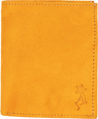 

de meow Men Casual Yellow Genuine Leather Wallet(11 Card Slots)
