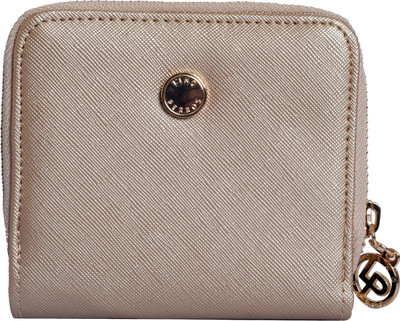 

Lino Perros Women Casual Beige Artificial Leather Wallet(4 Card Slots), Gold