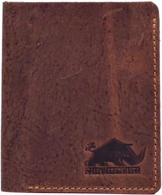 

RENOSTER Men Brown Genuine Leather Wallet(4 Card Slots)