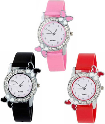 Rd ytR Beautiful Butterfly Style Colorful Combo Kids Watch Stylish 3 Women OD01-0S0 Analog Watch - For Women