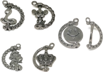 

Aumni Crafts Jewelley Making Mini Pendant Metal Alloy Craft Charms Mixed Size (5 Rotating Shapes x 2 Pcs Each) Antique Silver Color (Pack of 10 pieces)