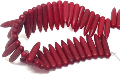 

Aumni Crafts Jewellery Making Synthetic Beads 25x5mm Spike Thick Red (Pack of 60 pieces)