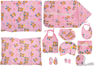 

VParents Baby Care Gift set for new Born (Pack of 11 )(Pink)