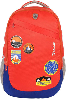 

Hot Shot Polyester Waterproof School-College-Tution-Gym Casual 35.0 L Standrad Size Backpack(Orange, Blue), Blue;orange