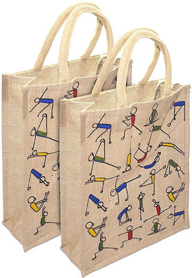 

Arjun RO Set of 2 Printed Jute Tote Bag(Beige) (Nursery/Play School) Multipurpose Bag(Beige, 12 L)