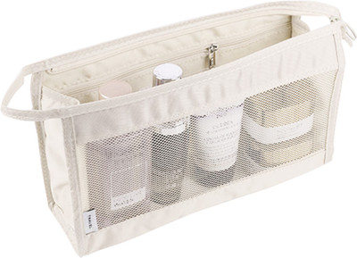 

House of Quirk Zipper Handbag Pouch Organizer Toiletries,Cosmetics, Make Up,Cables,Gadgets Bag Multipurpose Bag(Beige, 8 inch)