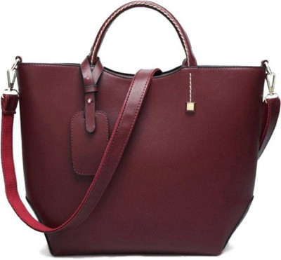 

LACIRA Designer Hard Leather Waterproof Shoulder Bag(Red, 20 L)