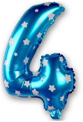 

GrandShop Solid Four Number Foil Toy Balloon(Blue, Pack of 1)