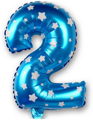

GrandShop Solid Two Number Foil Toy Balloon(Blue, Pack of 1)