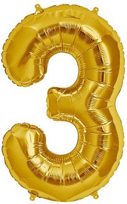 

GrandShop Solid Three Number Foil Toy Balloon(Gold, Pack of 1)