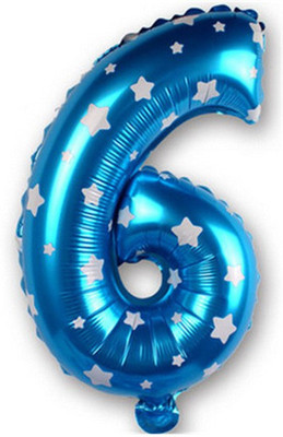 

GrandShop Solid Six Number Foil Toy Balloon(Blue, Pack of 1)