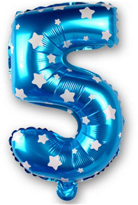 

GrandShop Solid Five Number Foil Toy Balloon(Blue, Pack of 1)