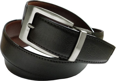 

SGE89 Men Formal Black Artificial Leather Reversible Belt, Black;brown