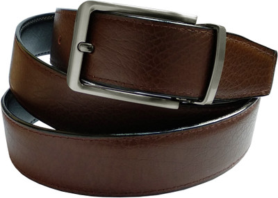 SGE89 Men Casual Brown, Black Artificial Leather Reversible Belt, Black;brown