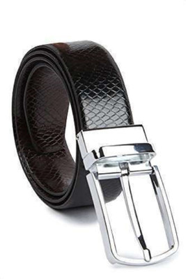 

AHMA International Men Casual Black Artificial Leather Reversible Belt