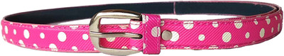 

FOREVER99 Women Casual Pink Artificial Leather Belt, Pink& mahroom