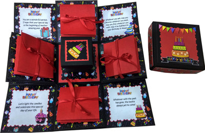 

Easycraftz Mega Birthday Explosion Box Greeting Card(Red, Pack of 1)