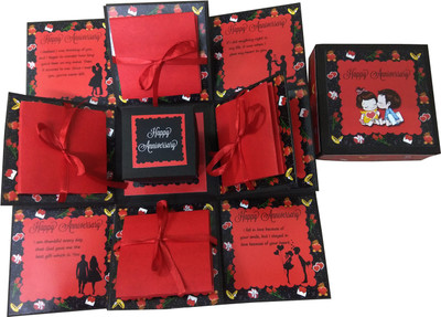 

Easycraftz Explosion Box for Anniversary Greeting Card(Red, Pack of 1)