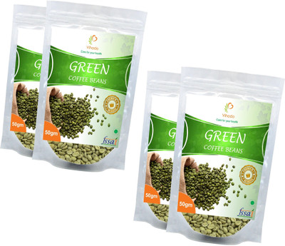 

Vihado 100% Natural Green Coffee Beans ( Decaffeinated & Unroasted )for Weight Management / 4 Pack of 50g Instant Coffee 200 g(Pack of 4, Green Coffee Flavoured)