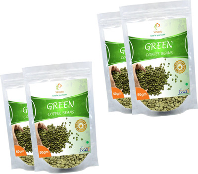 

Vihado Pure Green Coffee Beans / 100% Natural & Organic / 4 Pack of 50g Instant Coffee 200 g(Pack of 4, Green Coffee Flavoured)