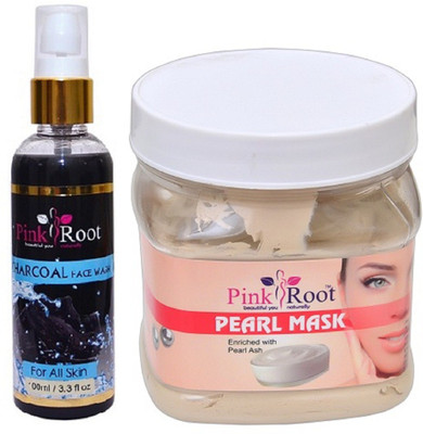 

Pink Root Charcoal Face Wash 100ml WITH Peral Mask 500ml(Set of 2)