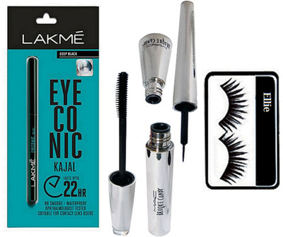 

Ellie Eyelashes With Mac Brooke Candy Eyeliner & Mascara With Eyeconic Kajal(Set of 4)