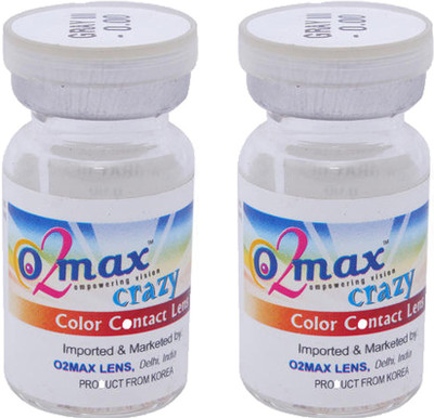 

O2Max Crazy Color Contact Lens (Pack of 2 Lenses) Yearly Contact Lens(-1.00, Grey, Pack of 2)