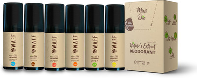 

WAFF World's First Nature's Extract: Mini Deodorant set of six : Marine + Exotic + Seduct + woody + Lush + Lavish Deodorant Spray - For Men & Women(210 ml, Pack of 6)