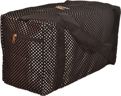 

artvalleys Black and Silver Point Printed, 29 Litre, Highly Durable, Velvet Duffel Comfortable Travel Bag Size M Travel Duffel Bag(Black, Silver)