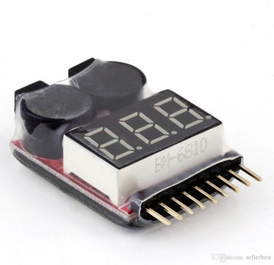 

ARDUINO M433 1-8S Lipo/Li-ion/Fe Battery Voltage 2IN1 Tester Low Voltage Buzzer Alarm Power Supply Electronic Hobby Kit