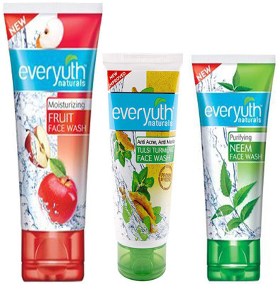 

Everyuth Naturals FRUIT FACE WASH 100g, TULSI TURMERIC 50g & NEEM 50g Face Wash(200 g)