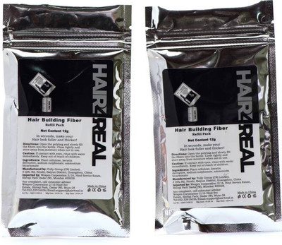 

Hair4real Hair Concealer & Building Fibers Refill Black Color(50G)Pack Of 2 Hair Color(Black)