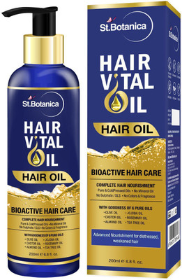 

St.Botanica Hair Vital Oil (With Olive, Castor, Almond, Jojoba, Rosemary, Tea Tree) Hair Oil(200 ml)
