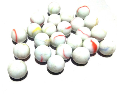 

OM Nawani Collections Large Size 25 Pcs of Glass Marbels with Shooter Unique Collection Marble Goti