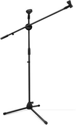 

GUITARIST Microphone Floor Stand With Boom Arm,360 Degree Rotating , Mic Clip , Microphone Mic Tripod Double Dual Head Boom Stand MICROPHONE ACCESSORIES(Black)