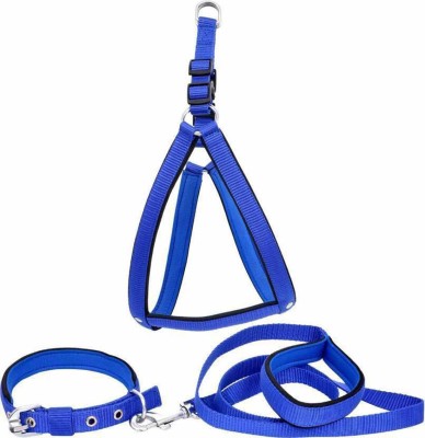 

SAWAY Imported & Comfortable  Dog Body Belt Leash Collar Breath 1.5 cm 165 CM Lenth Dog Harness & Leash(, Blue