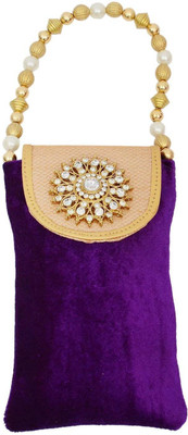 

Bagaholics Ethnic Saree Clutch Velvet Mobile Pouch Phone Cover Ladies Purse Mobile Pouch(Purple)