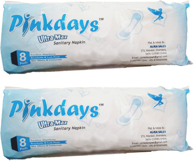 

Pinkdays Advance Super Absorbent Soft and Comfortable(16 Pads) Sanitary Pad(Pack of 2)