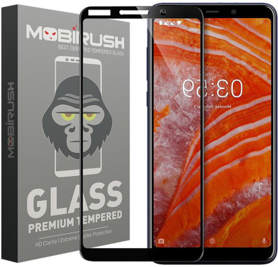MOBIRUSH Edge To Edge Tempered Glass for Nokia 3.1 Plus(Pack of 1)