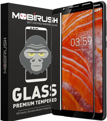 MOBIRUSH Edge To Edge Tempered Glass for Nokia 3.1 Plus(Pack of 1)